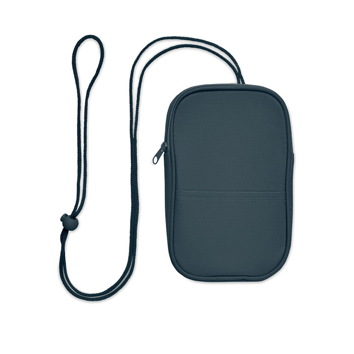 RPET cross body travel pouch Blu item picture back