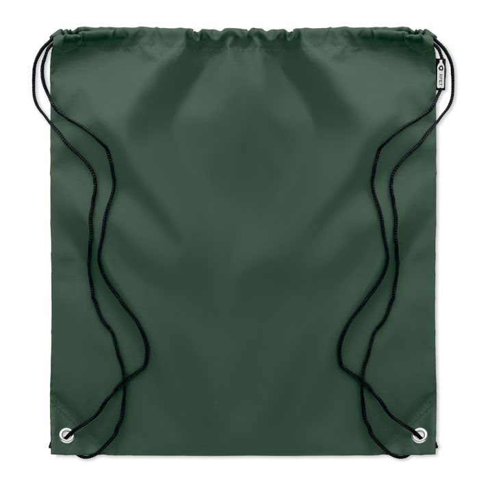 190T RPET drawstring bag Verde Scuro item picture open