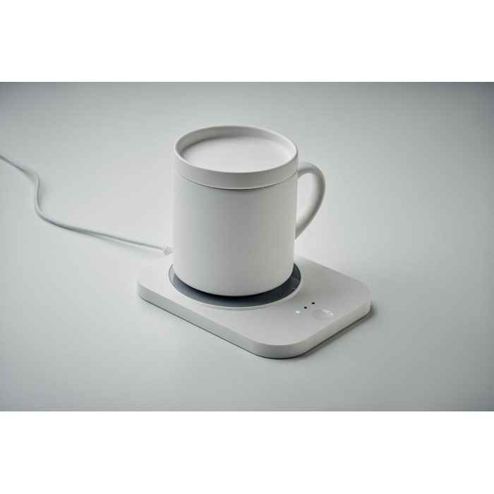 Wireless charger mug warmer set Bianco item detail picture