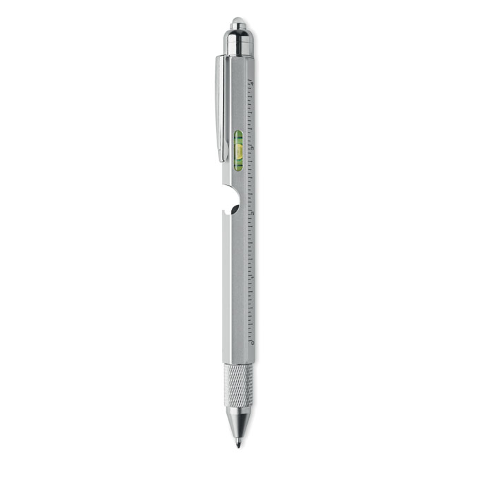 Spirit level pen with ruler Argento Opaco item picture open