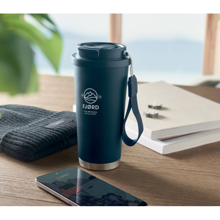 Double wall tumbler 500ml Francese Navy item picture printed