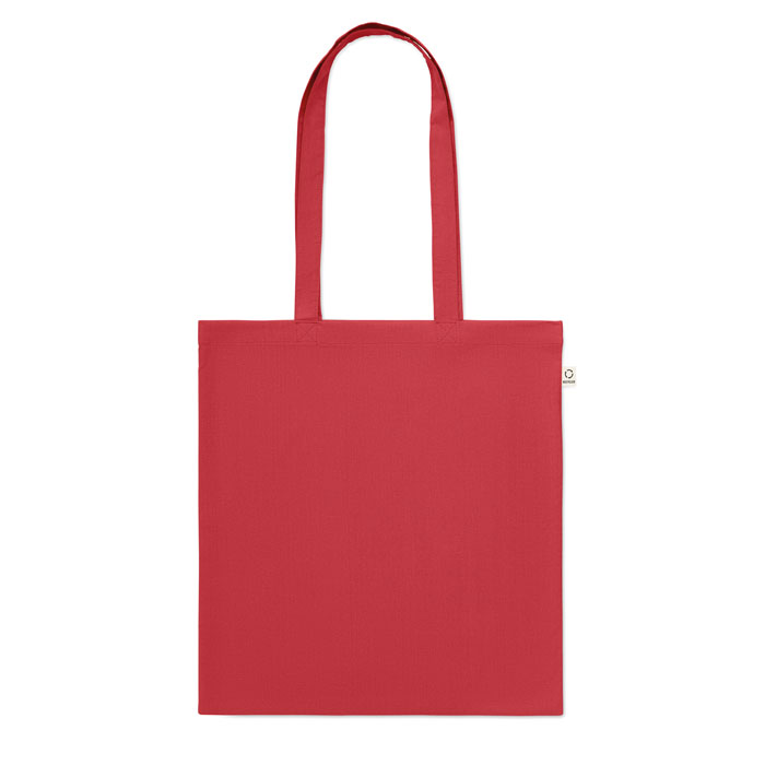 Recycled cotton shopping bag Rosso item picture side