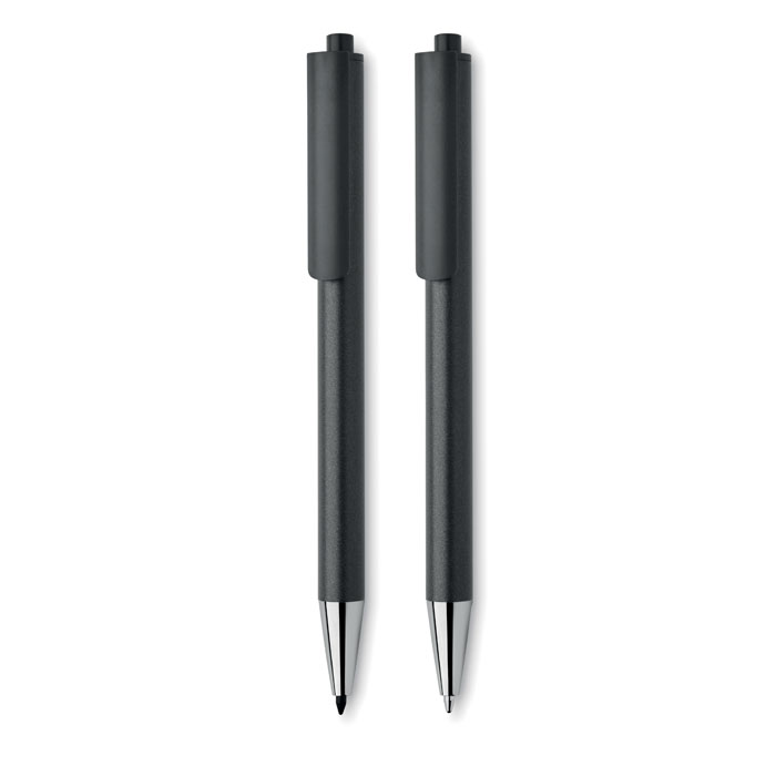 Recycled aluminium pen set Nero item picture back