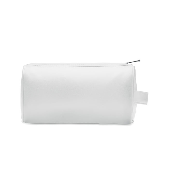 Soft PU cosmetic bag and zipper Bianco item picture top