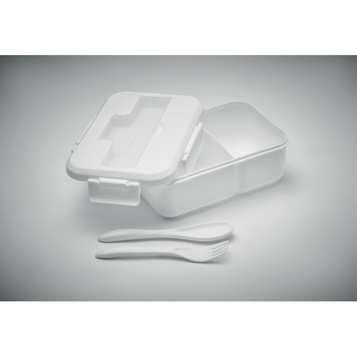 Lunch box with cutlery in PP Bianco item detail picture