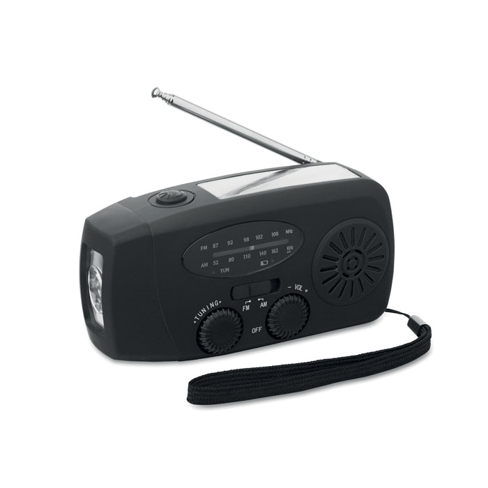 Radio portatile con torcia LED Nero item picture 1