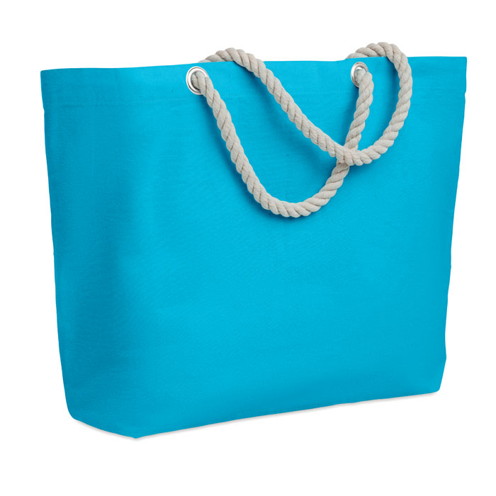 Beach bag with cord handle Turchese item picture front