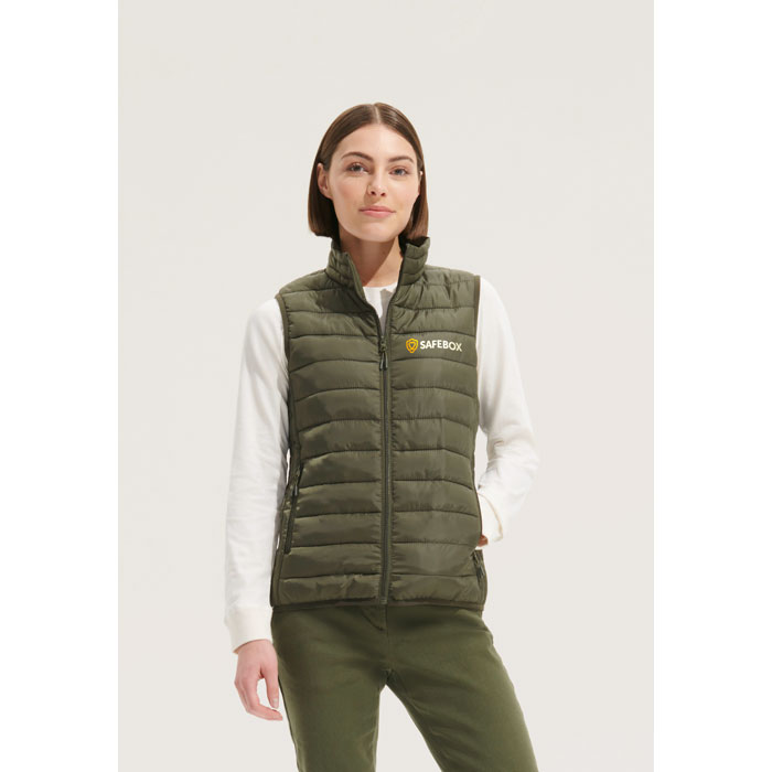 STREAM WOMEN Bodywarmer Army item picture printed