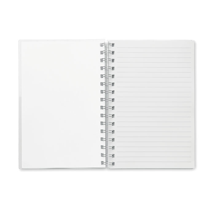 A5 RPET notebook recycled lined Bianco item picture open