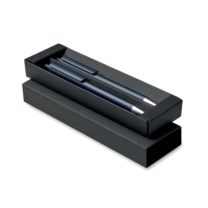 Recycled aluminium pen set Francese Navy item picture front