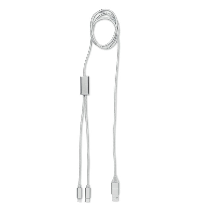 2 in 1 long charging cable Argento item picture front