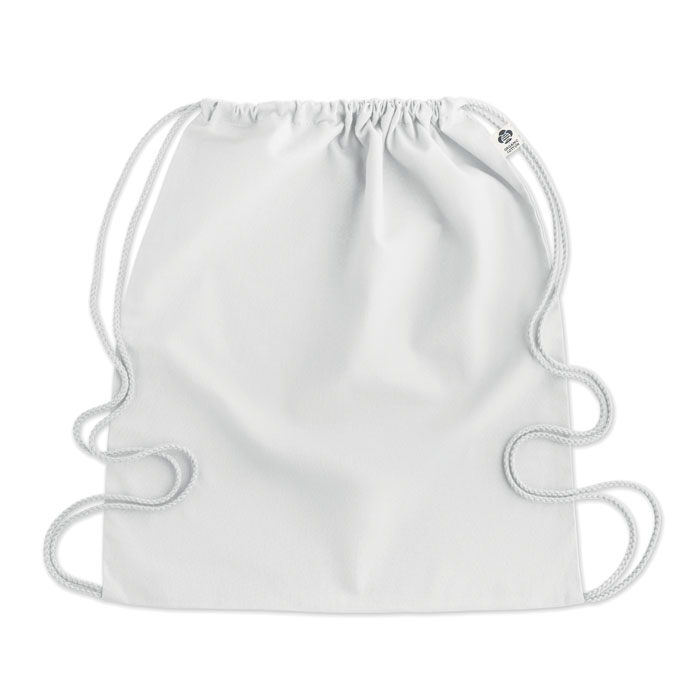 Borsa con coulisse in cotone or Bianco item picture top