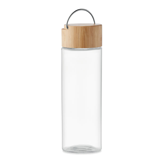 Glass bottle 500ml bamboo lid Trasparente item picture front