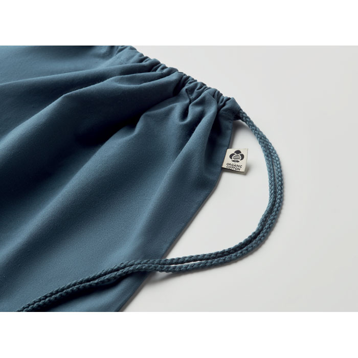 Borsa con coulisse in cotone or Blu item detail picture