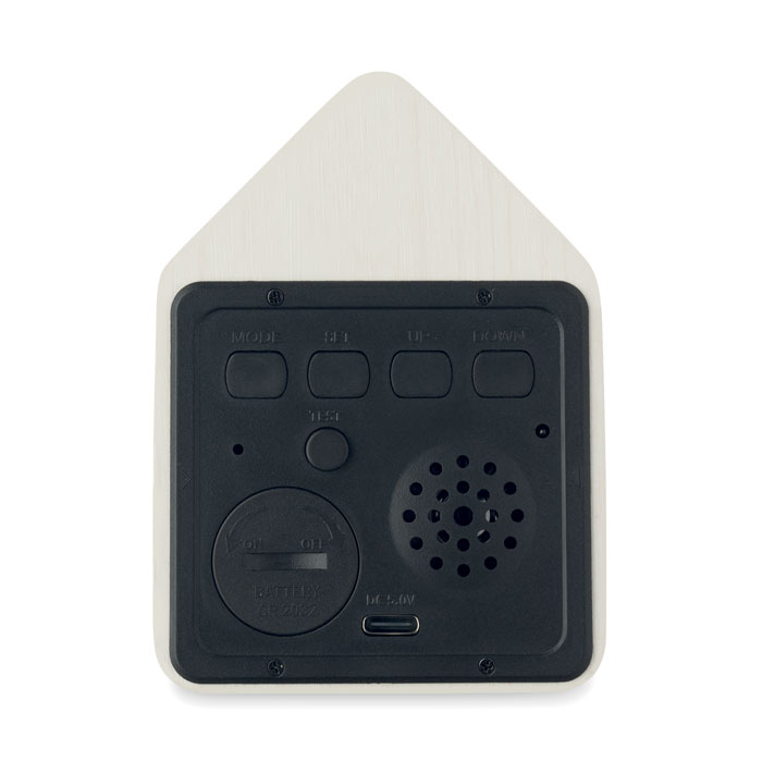 MDF cuckoo alarm clock Bianco item picture back