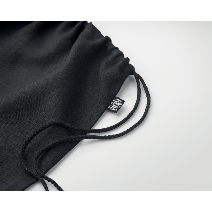 Hemp drawstring bag 200 gr/m² Nero item detail picture
