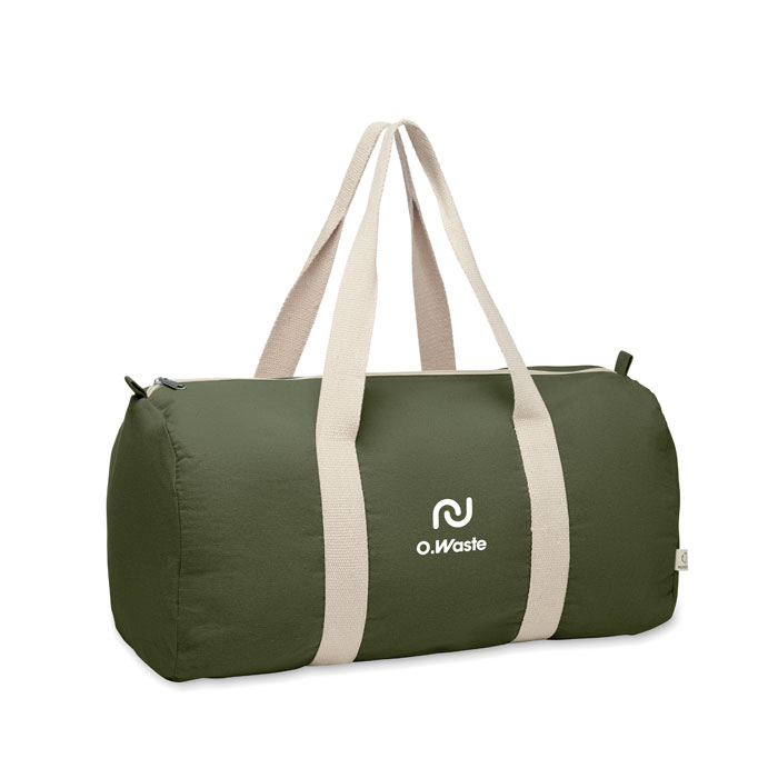 Recycled cotton sports bag Verde Militare item picture printed