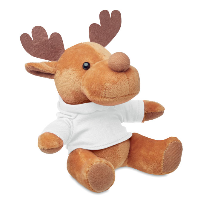 Plush reindeer with hoodie Bianco item picture side