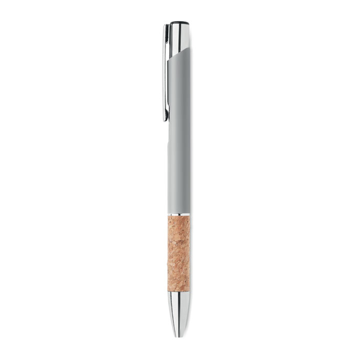 Penna a pulsante in alluminio Argento Opaco item picture side