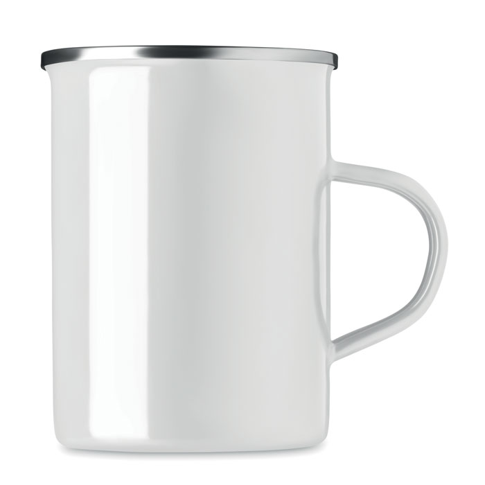 Metal mug with enamel layer Bianco item picture back