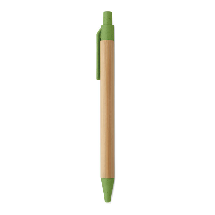 Push button ball pen in bamboo Verde item picture 2