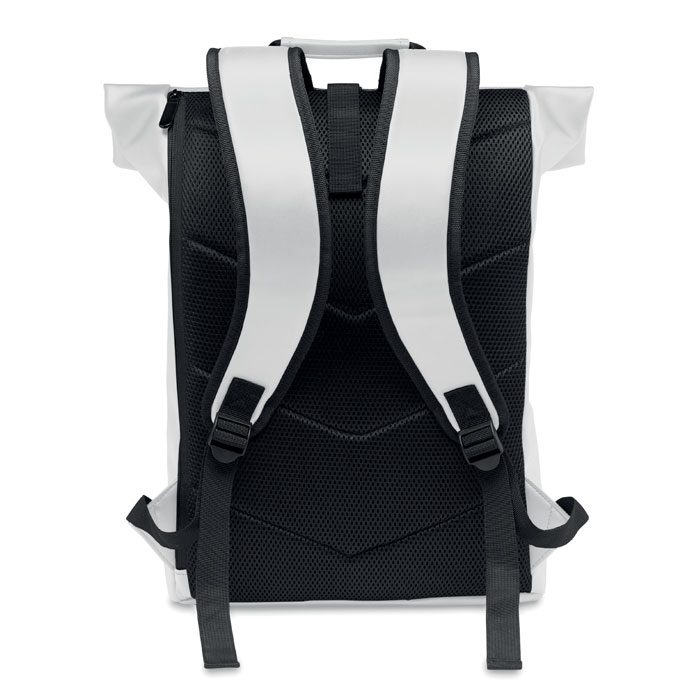 Laptop PU Rolltop backpack Bianco item picture open