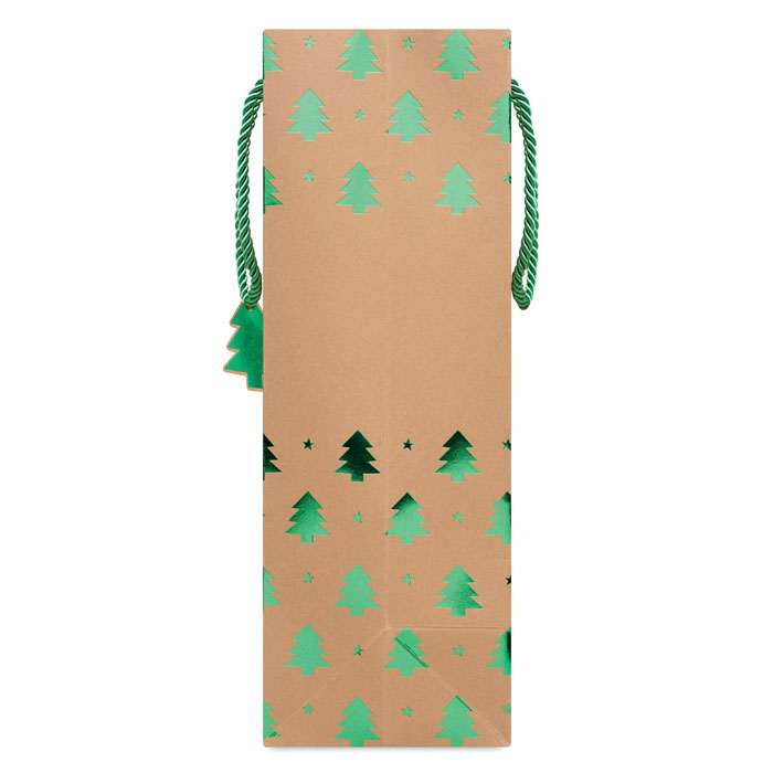 Gift paper bag with pattern green item picture open