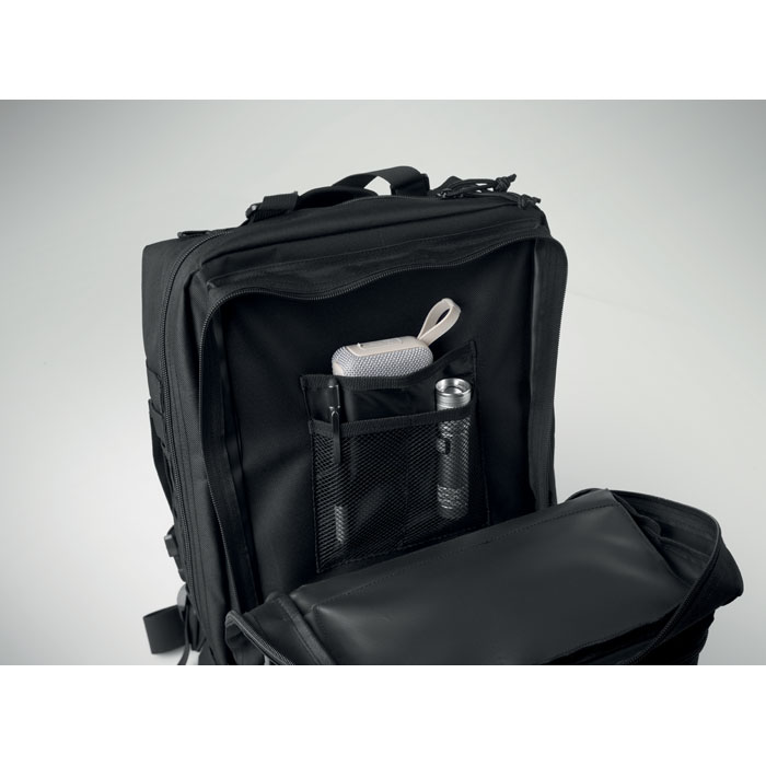 Zaino da esterno 600D RPET Nero item picture 2