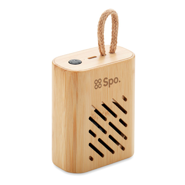 Speaker wireless Bamboo da 3W wood item picture printed