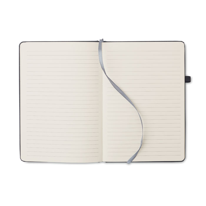 Notebook A5 in PU riciclato Nero item picture open