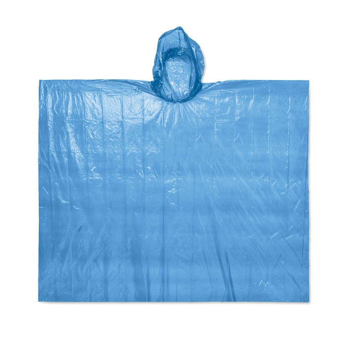 Poncho pieghevole in polybag Blu item picture side