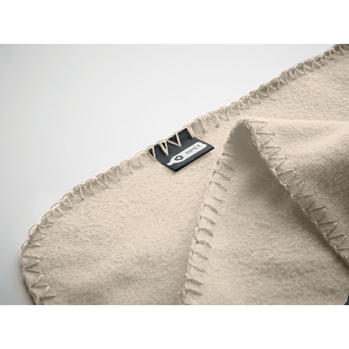 RPET fleece travel blanket Beige item detail picture