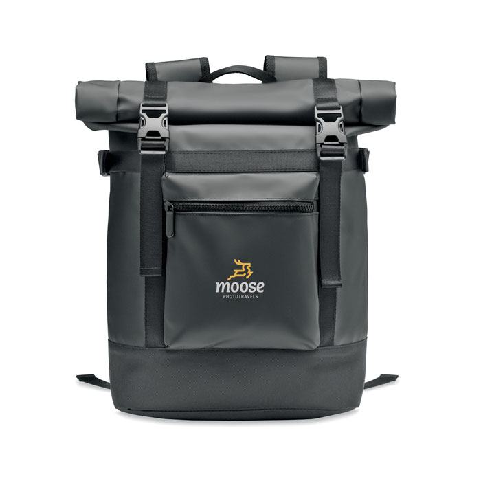 Rolltop backpack 50C tarpaulin Nero item picture top