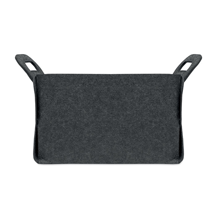 Foldable RPET felt basket Grigio Pietra item picture open