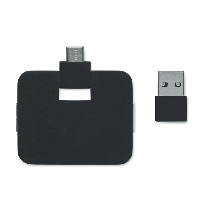 Hub USB a 4 porte Nero item picture open