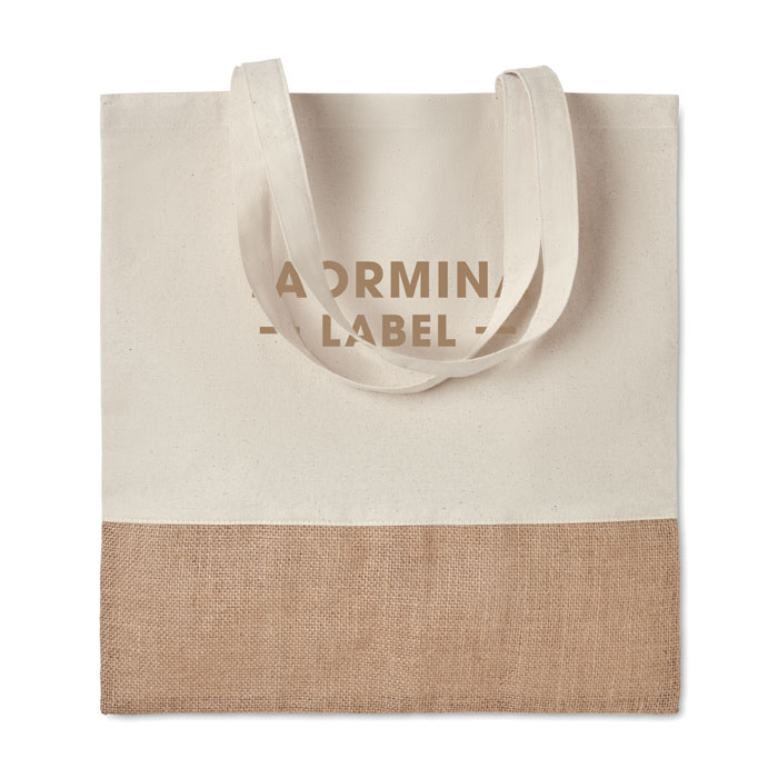 160gr/m² cotton shopping bag Beige item picture printed