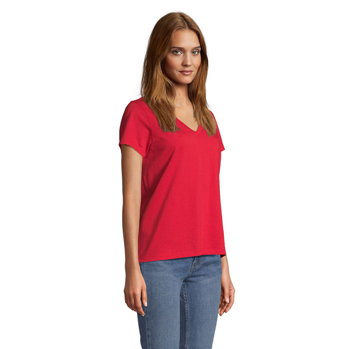 REGENT V T-SHIRT WOMEN Rosso item picture side