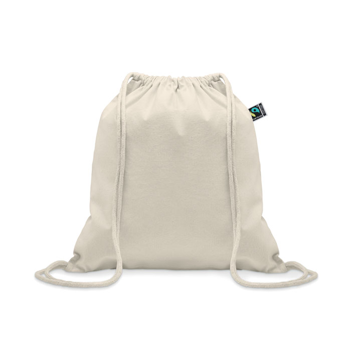 Drawstring bag Fairtrade Beige item picture front