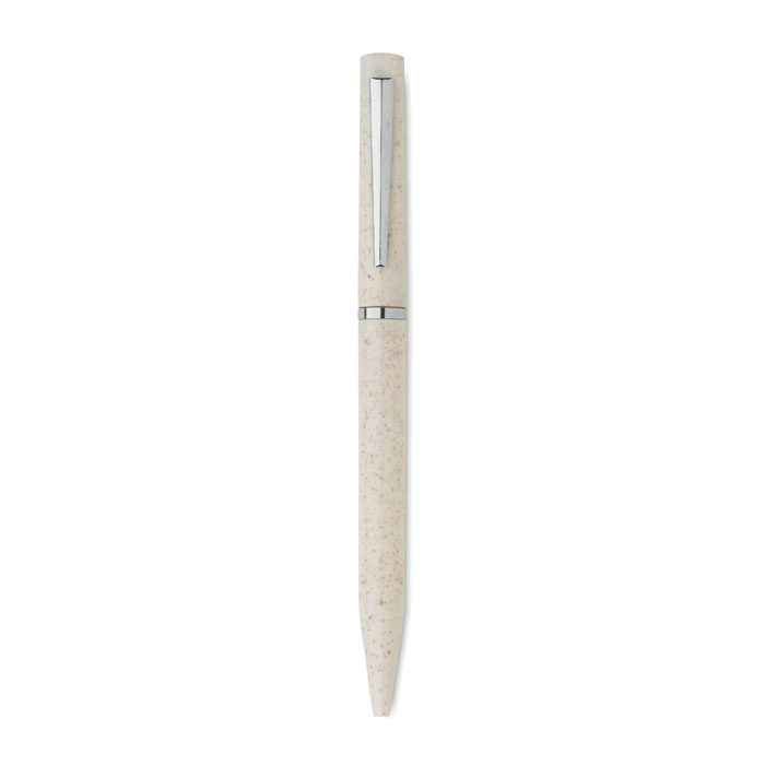 Wheat straw/ABS twist pen Beige item picture back