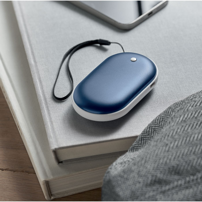 Aluminium electric hand warmer Blu item ambiant picture