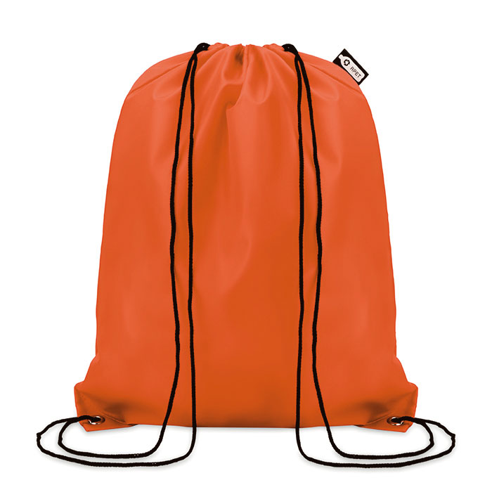 190T RPET drawstring bag orange item picture back