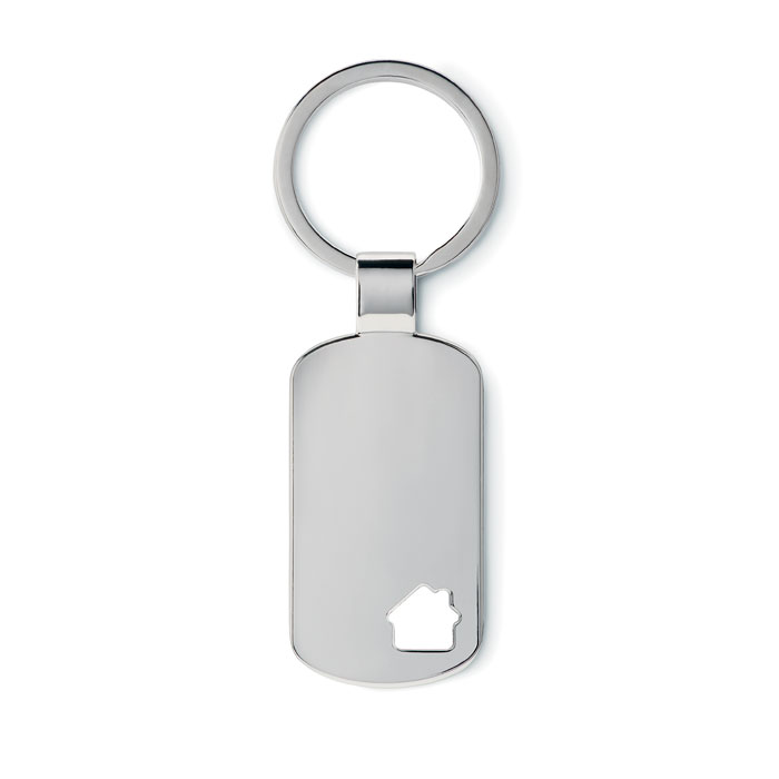 Key ring with house detail Argento Opaco item picture front