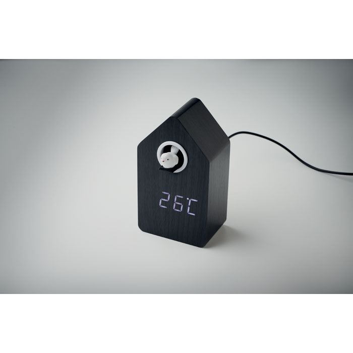 MDF cuckoo alarm clock Nero item picture 6