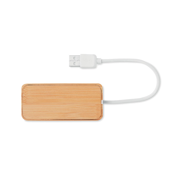 Multi porta USB wood item picture back