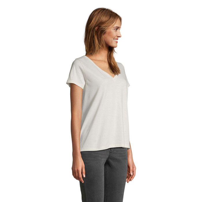 REGENT V T-SHIRT WOMEN Bianco Sporco item picture side