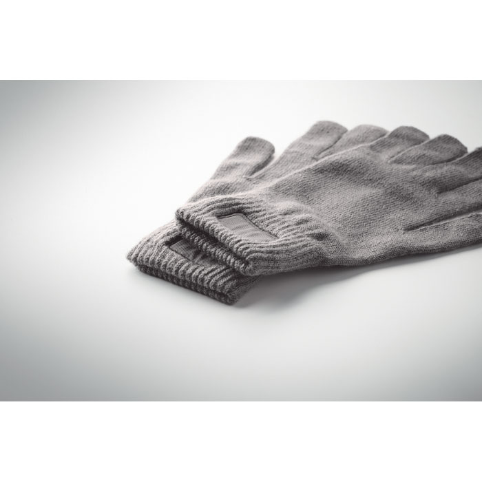 Knitted gloves in RPET Grigio Pietra item detail picture