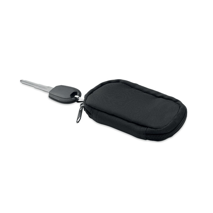 Portachiavi in 300D RPET Nero item picture open