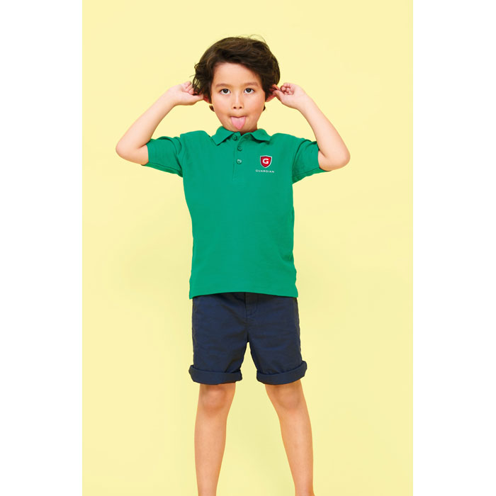 SUMMER II KIDS POLO 170g royal blue item picture printed