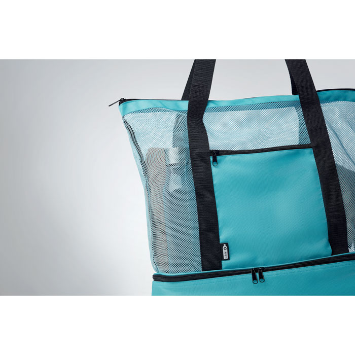 Mesh Shopping bag in 600D RPET turquoise item detail picture