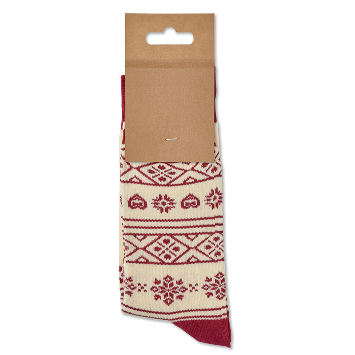 Coppia di calzini natalizie L Beige item picture open